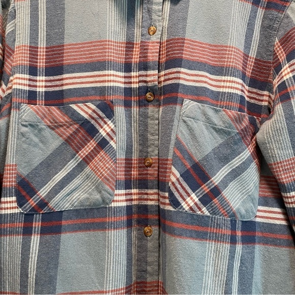 Rip Curl Button Up Shirt Womens Size M Blue Checked Long Sleeve Collared Pocket - Picture 4 of 16